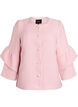 Boucl&eacute; jacket with ruffle details, Pink, Packshot image number 0