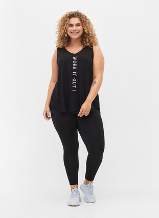 7/8 length leggings with zip, Black, Model image number 0