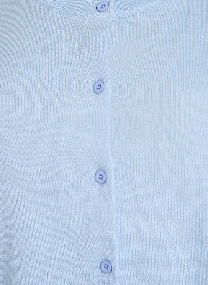 Fine-knit cardigan with round neck, Light Blue, Packshot image number 2