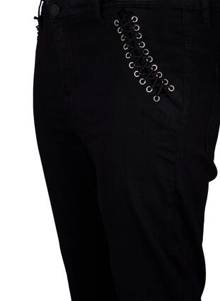 	 Super slim Amy jeans with stud detail, Black, Packshot image number 2
