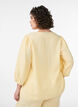 Shirt blouse in linen and viscose with 3/4-sleeves, Yellow, Model image number 2