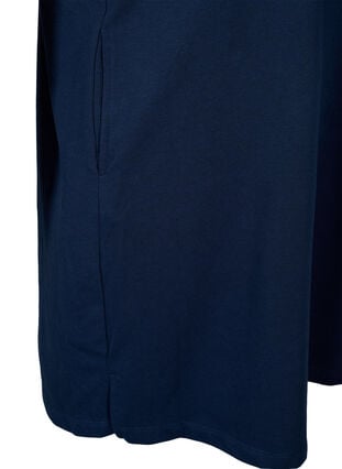 Short-sleeved sweat dress with pockets, Black Iris, Packshot image number 3