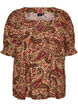 Viscose blouse with paisley print and a square neckline, Brown, Packshot image number 0