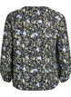 Long-sleeved blouse with pattern and buttons, Black, Packshot image number 1