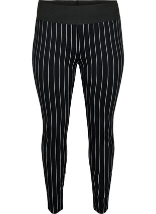 Leggings with pinstripes, Black/White Stripes, Packshot image number 0