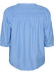 Blouse with smock and 3/4 sleeves, Blue, Packshot image number 1