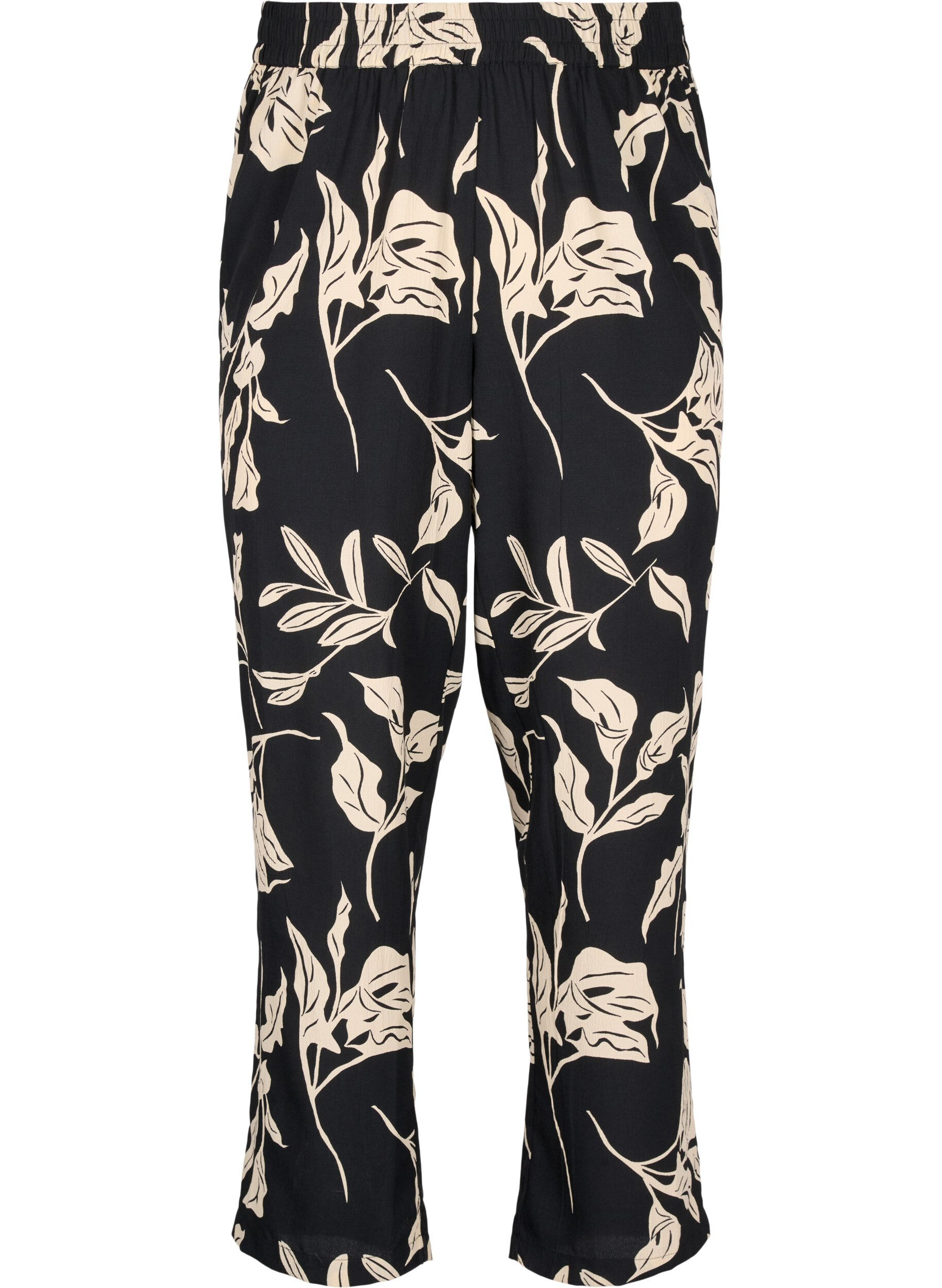 Zizzifashion FLASH - Pants with print and pockets, Black Off White Fl., Packshot image number 0