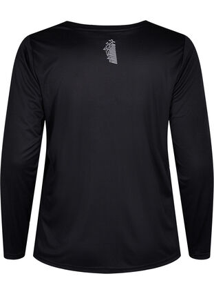 Long-sleeved training blouse with reflective details, Black, Packshot image number 1