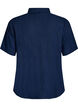 Short-sleeved shirt in linen and viscose, Blue, Packshot image number 1