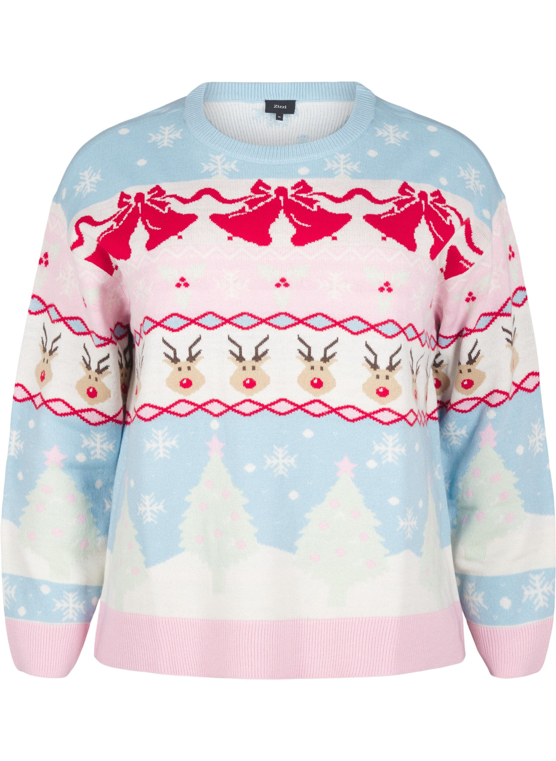 Zizzifashion Christmas jumper, Cerulean Comb, Packshot image number 0