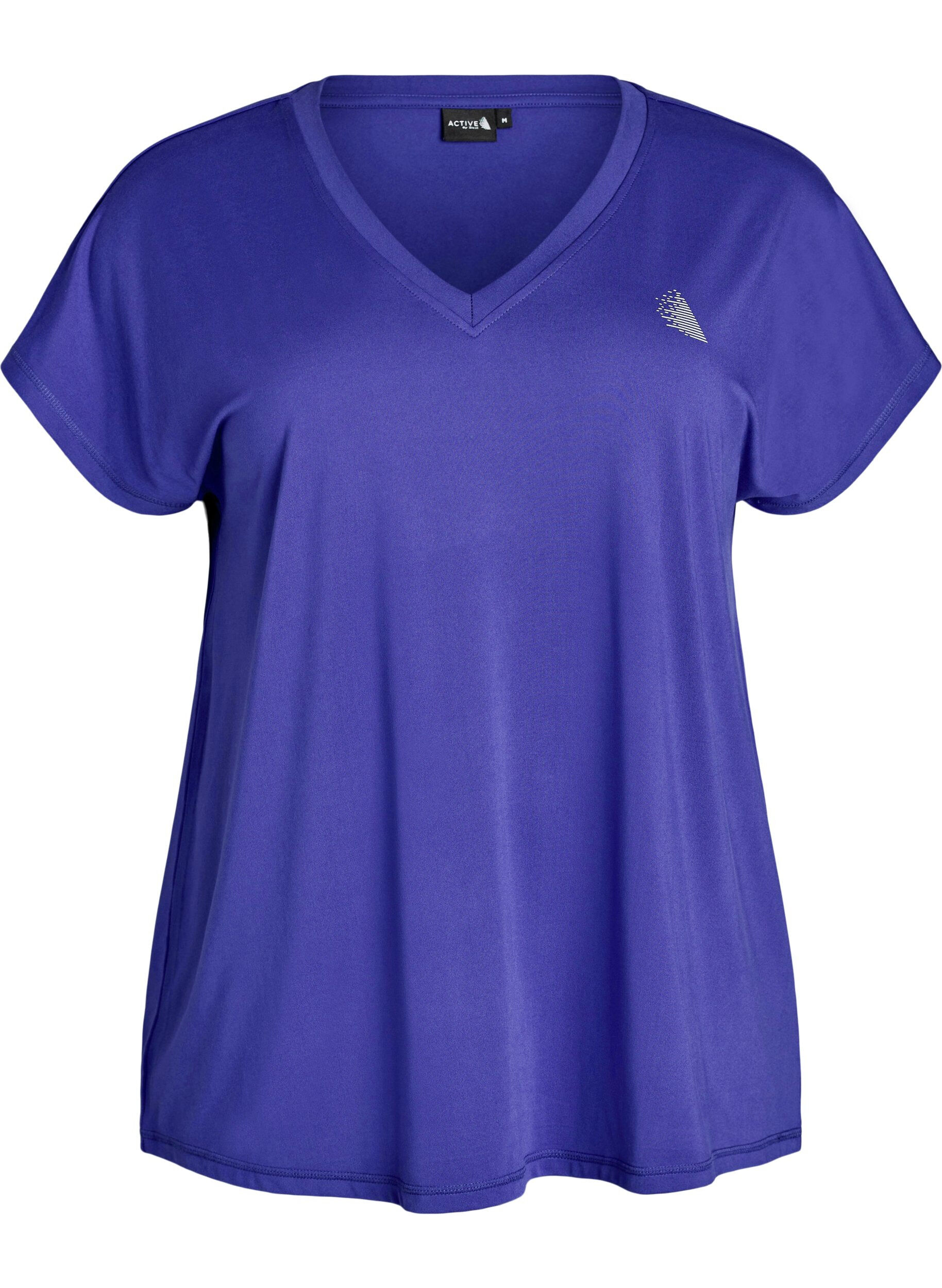 Zizzifashion Loose training t-shirt with v-neck, Purple, Packshot image number 0