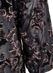 Mesh blouse with velour roses and 3/4 sleeves, Black, Packshot image number 3