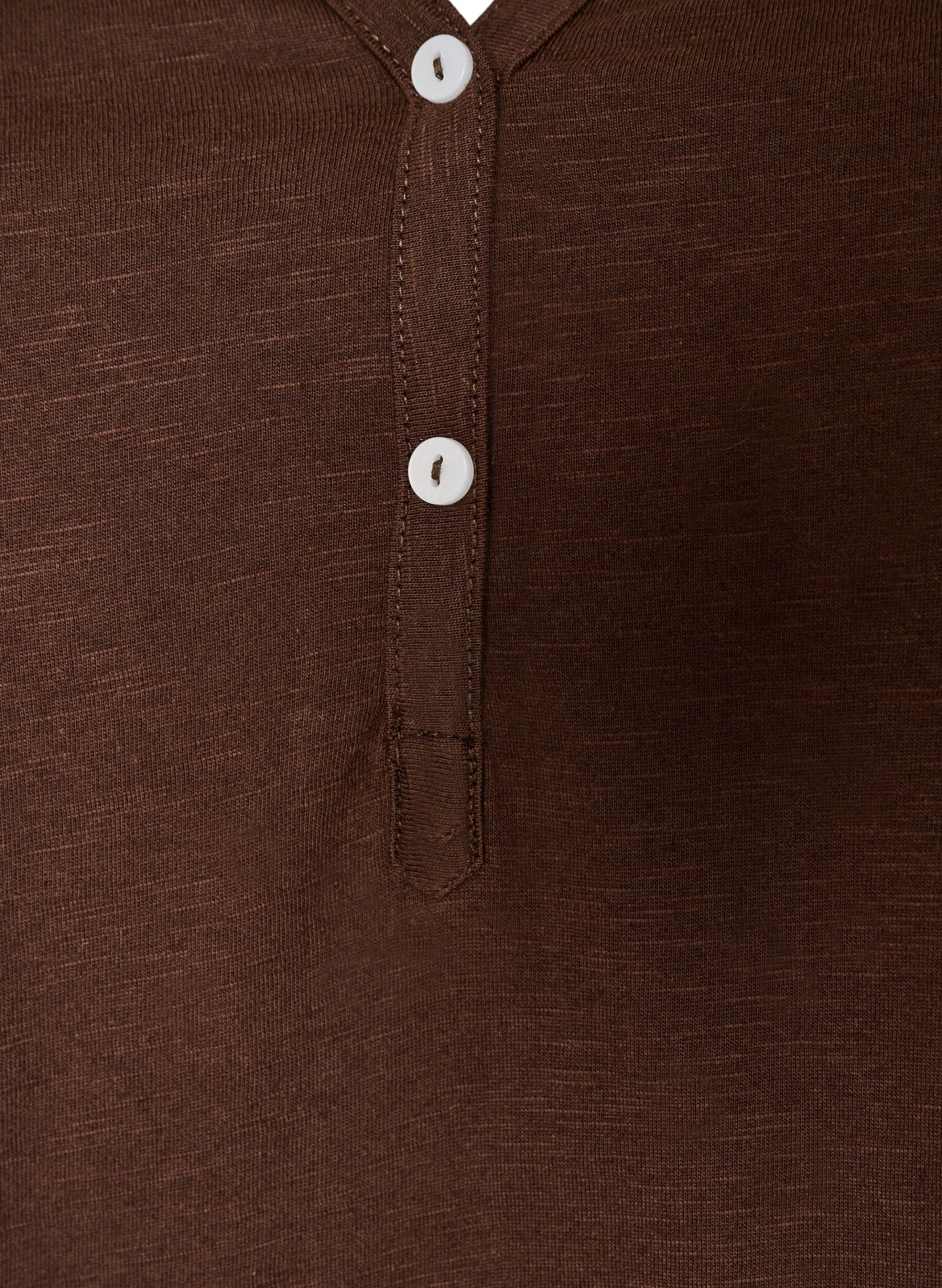 ZizzifashionT-shirt with button detail, Brown, Packshot image number 2