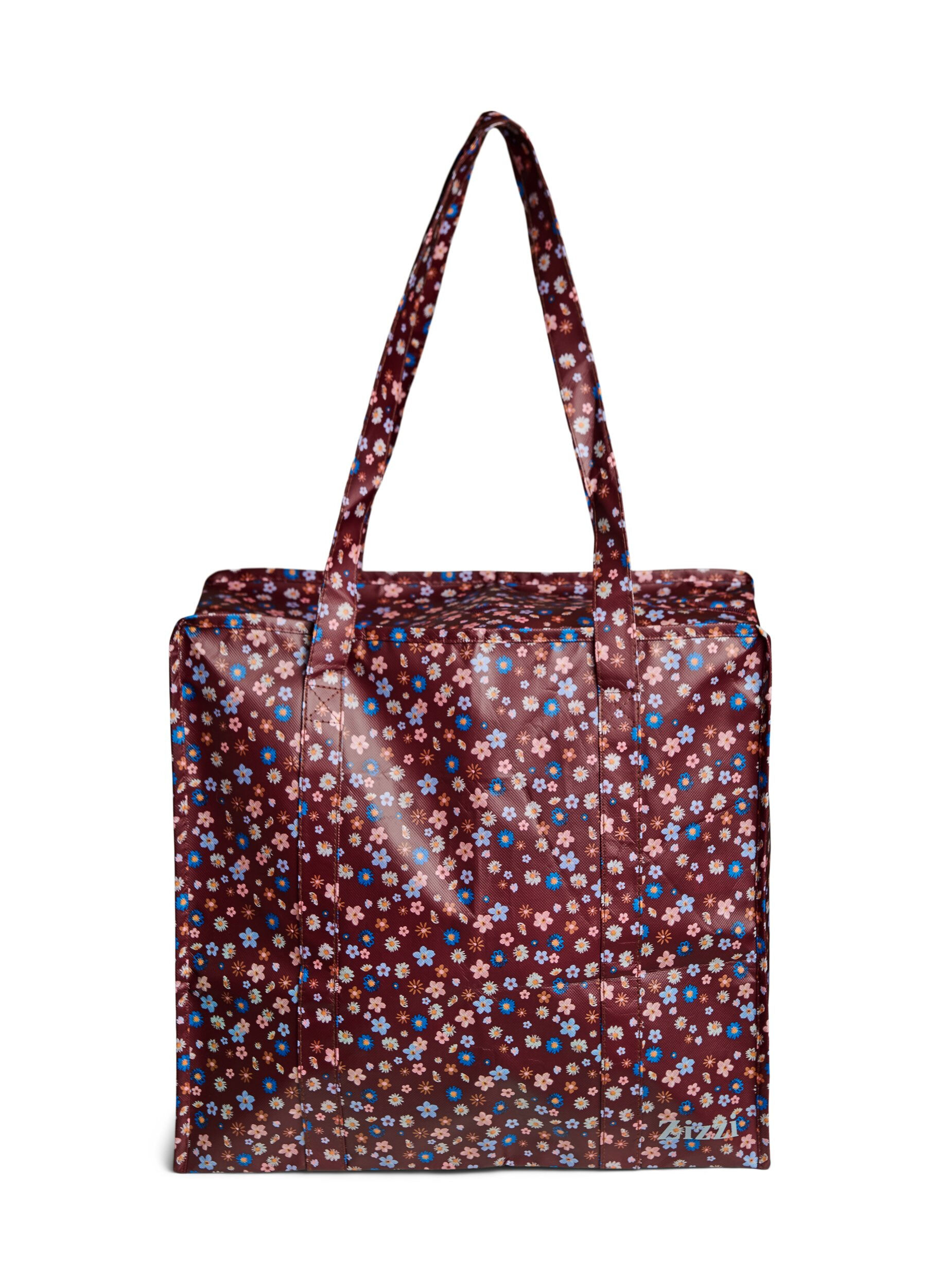 ZizzifashionShopping bag with zipper, Brown, Packshot image number 0