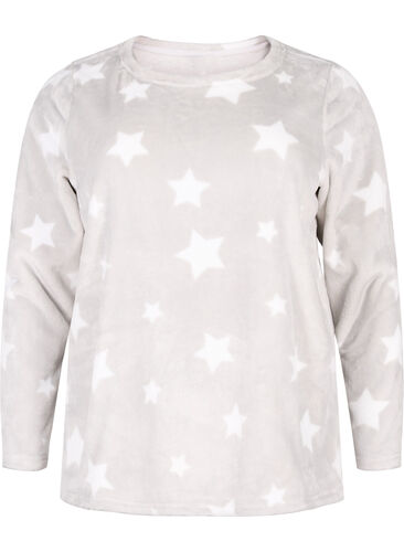 Long-sleeved blouse with stars, Grey Star, Packshot image number 0