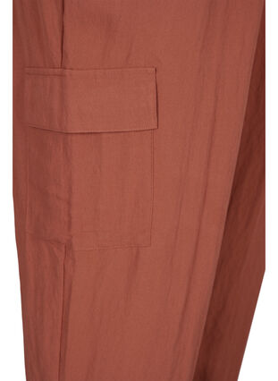 Loose viscose trousers with large pockets, Copper Brown, Packshot image number 3