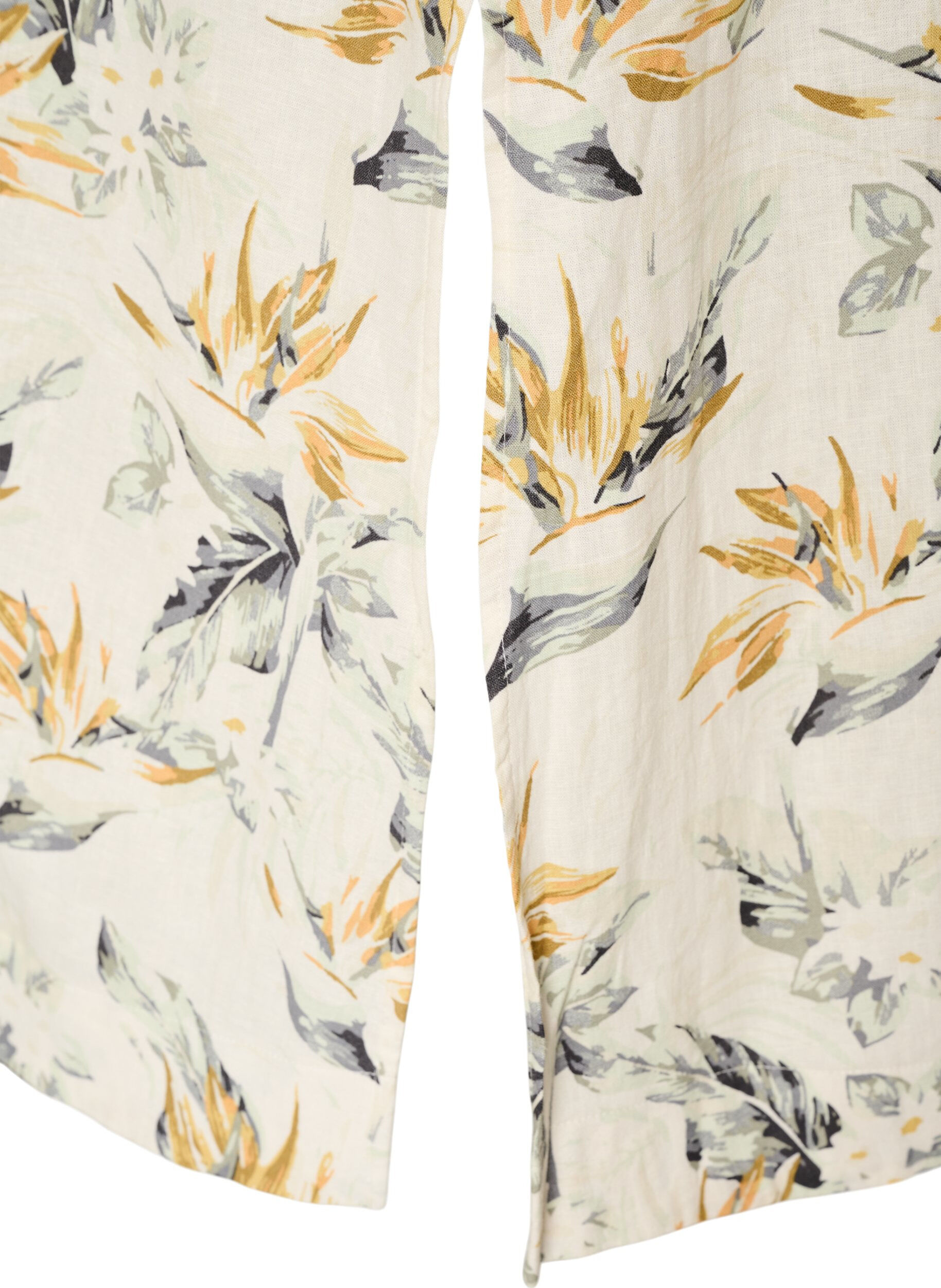ZizzifashionMidi dress in linen and viscose with 1/2 sleeves, White, Packshot image number 3