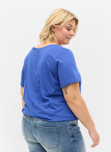 Short-sleeved crew neck t-shirt, Dazzling Blue MB, Model image number 1
