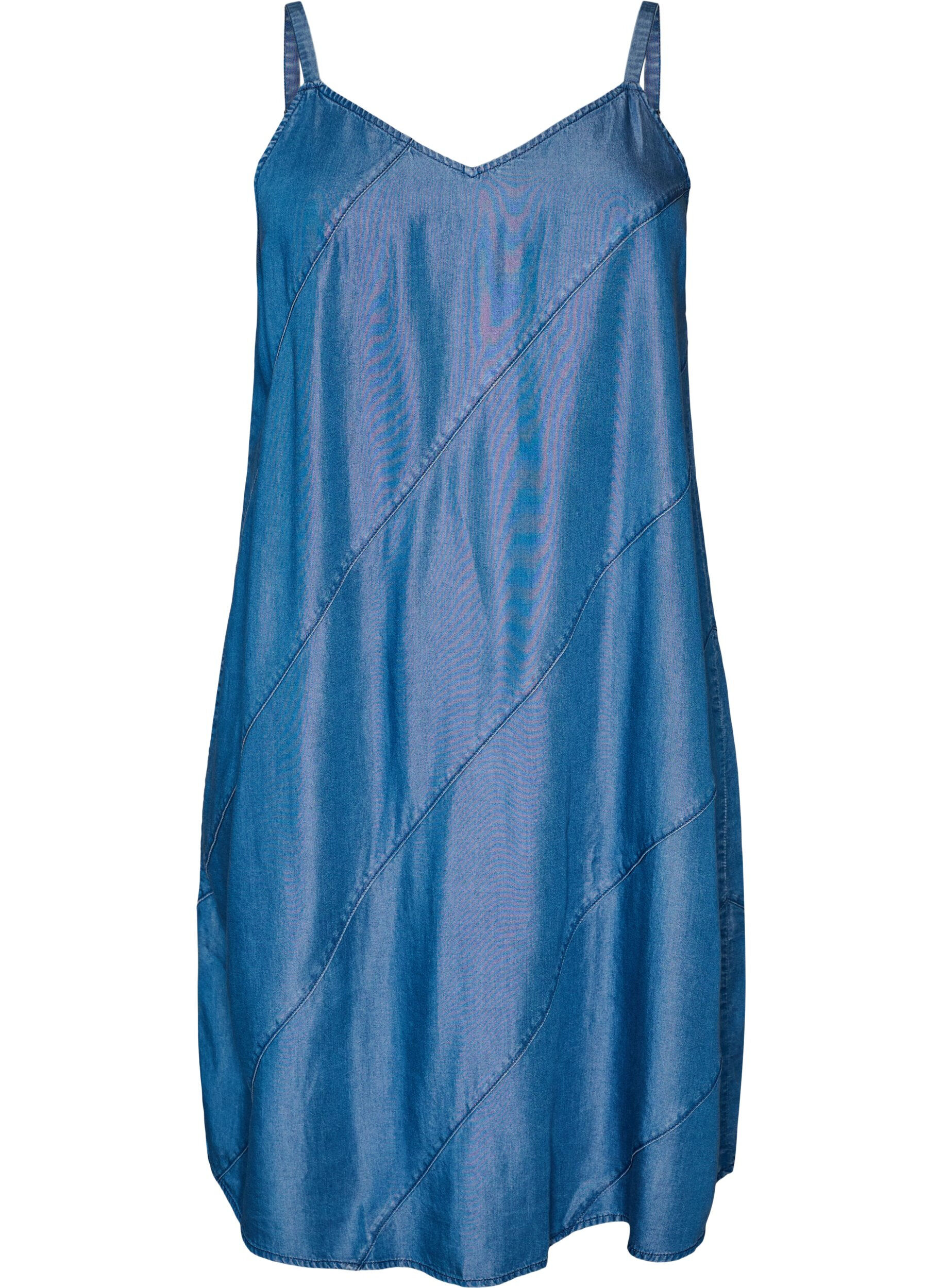 ZizzifashionDenim-look dress in TENCEL&trade; Lyocell with straps, Blue, Packshot image number 0