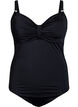 Swimsuit with underwire and draping, Black, Packshot image number 0