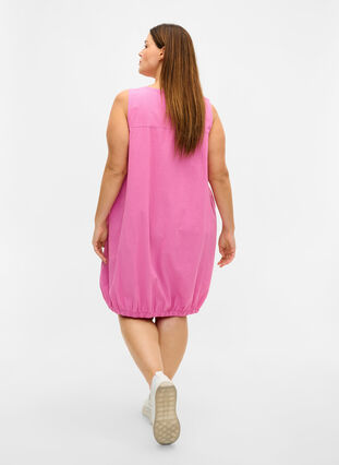 Sleeveless cotton dress, Cyclamen, Model image number 1