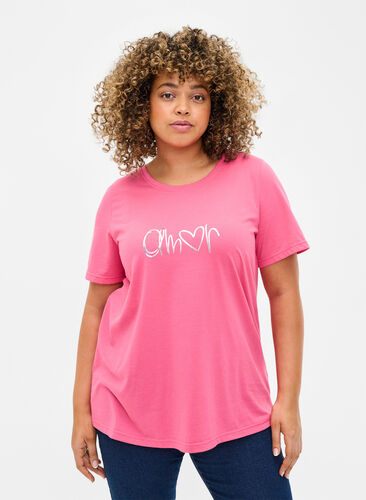 FLASH - T-shirt with motif, Hot Pink Amour, Model image number 0