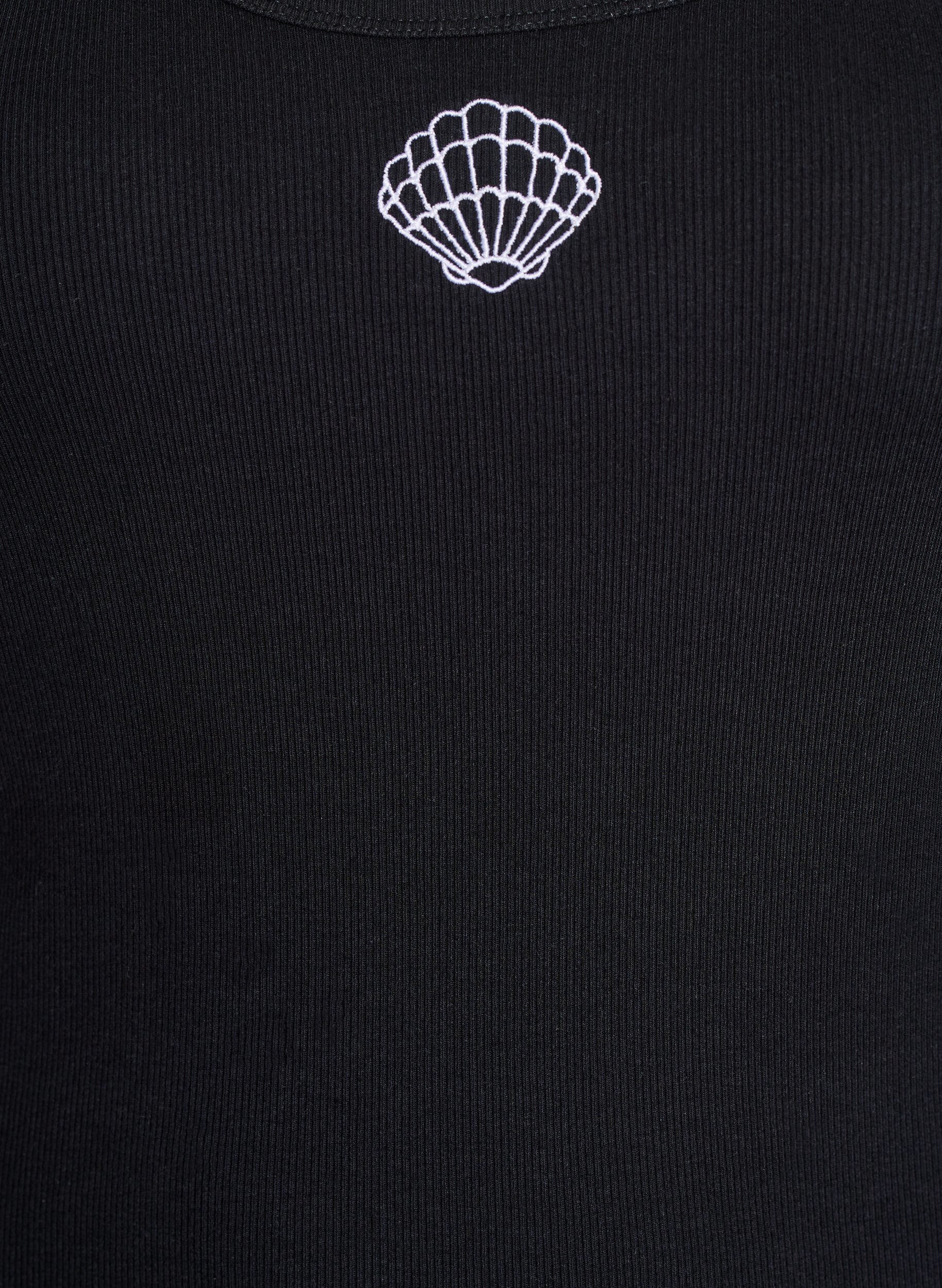 ZizzifashionFitted top with motif, Black, Packshot image number 2