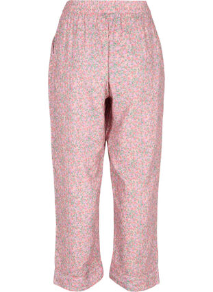 Cotton pyjama bottoms with floral print, Powder Pink, Packshot image number 1