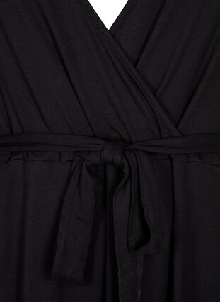 Wrap dress in viscose with short sleeves, Black, Packshot image number 2