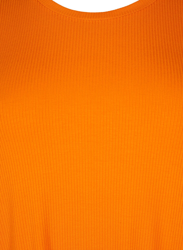 T-shirt in viscose with rib structure, Exuberance, Packshot image number 2