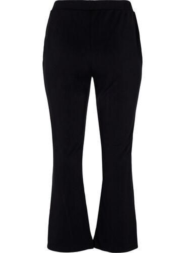 Flared trousers with slits in front, Black, Packshot image number 1