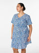 Short cotton dress with floral print, Blue, Model image number 0