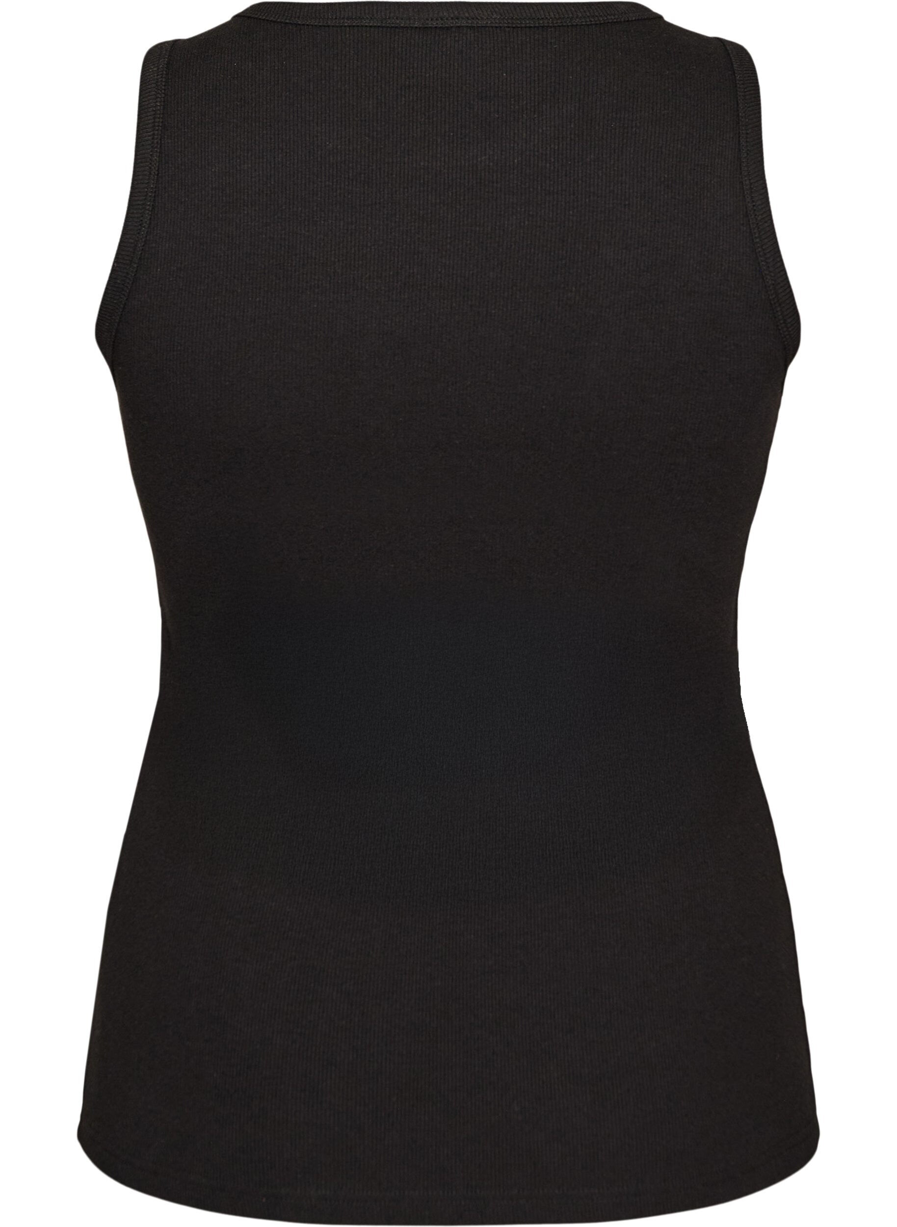 ZizzifashionCotton ribbed top with high neck, Black, Packshot image number 1