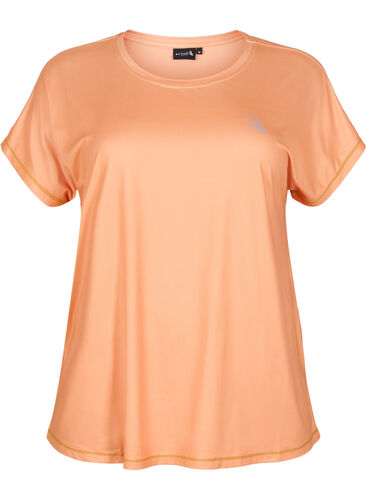 Short sleeved workout t-shirt, Apricot Nectar, Packshot image number 0