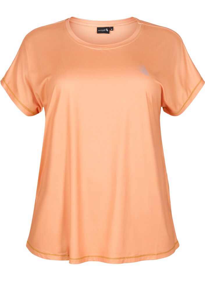 Short sleeved workout t-shirt, Apricot Nectar, Packshot image number 0
