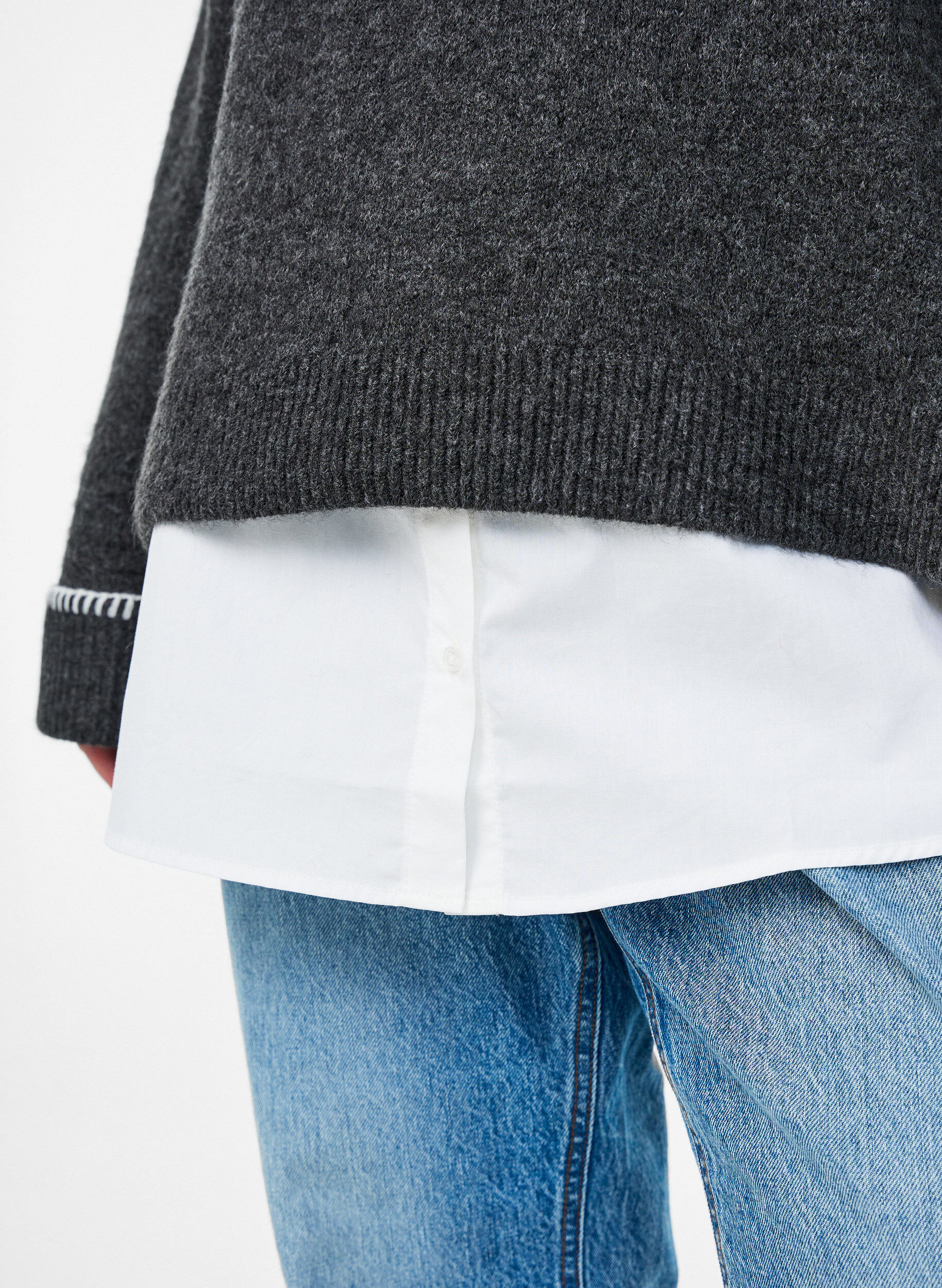 ZizzifashionShirt extender in 100% cotton, White, Model image number 3