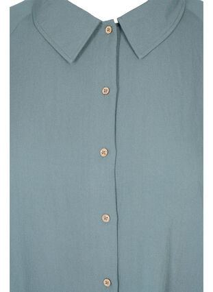 Long viscose shirt with pockets and 3/4 sleeves, Balsam Green, Packshot image number 2