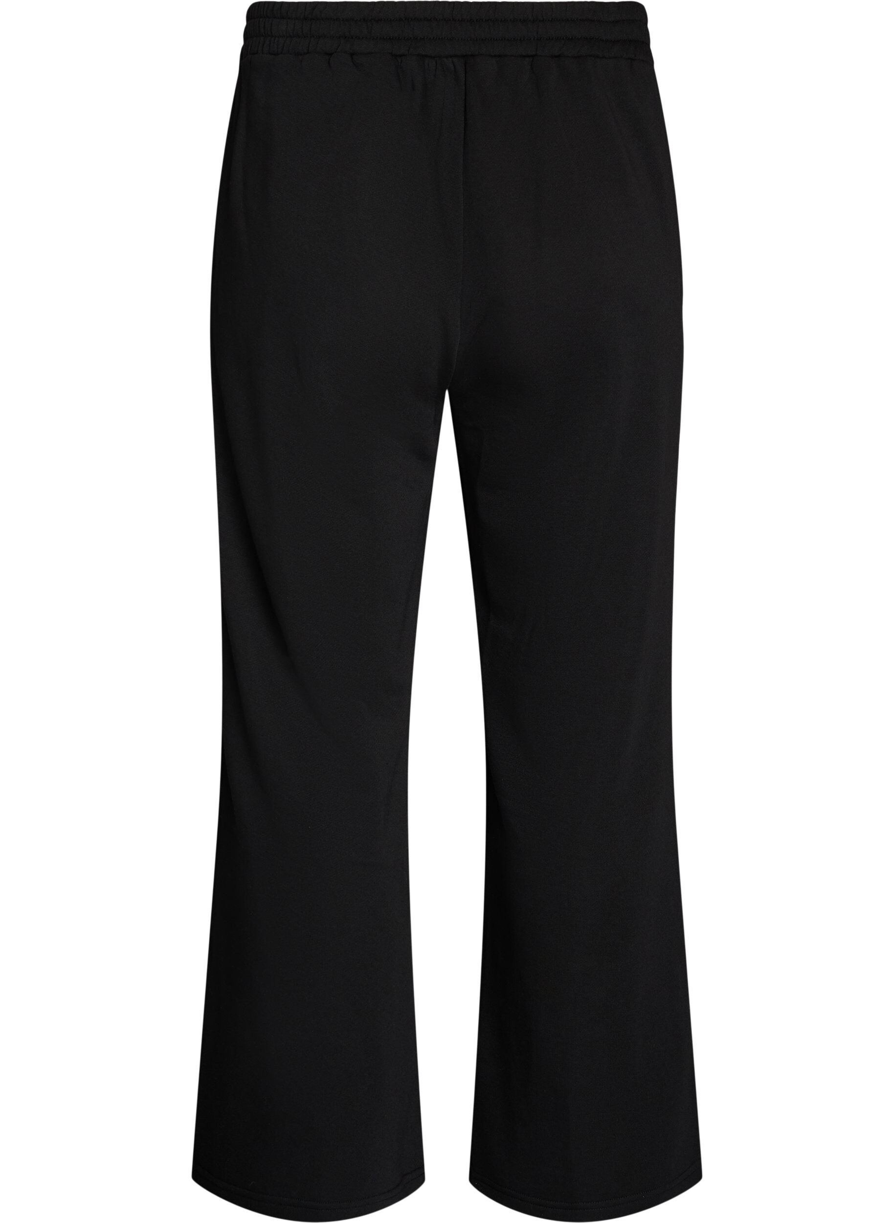 ZizzifashionHigh-waisted sweatpants with wide legs, Black, Packshot image number 1