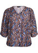 Blouse with V-neck and 3/4-sleeves, Blue, Packshot image number 0