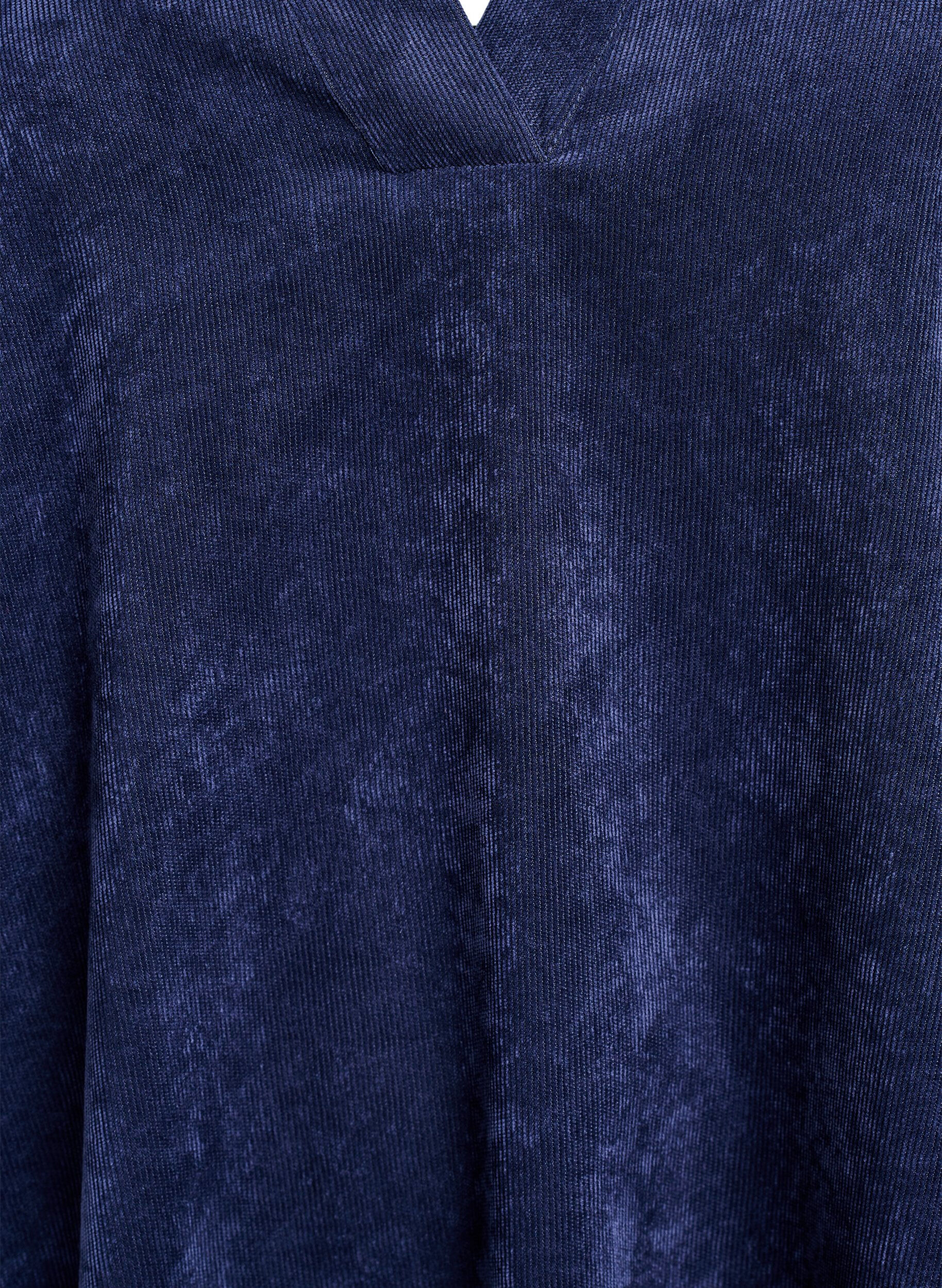 Zizzifashion Short velvet dress with long sleeves, Blue, Packshot image number 2