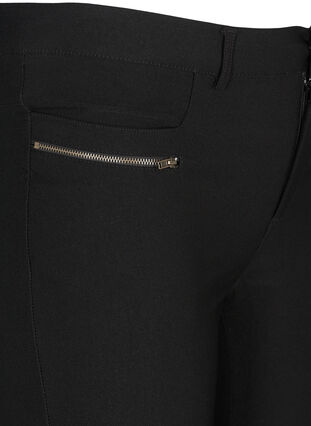 Close-fitting 3/4 trousers with zips, Black, Packshot image number 2
