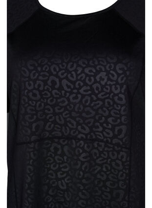Workout t-shirt with print and mesh, Black, Packshot image number 2