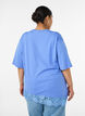 T-shirt with asymmetric lace hem, Purple, Model image number 2