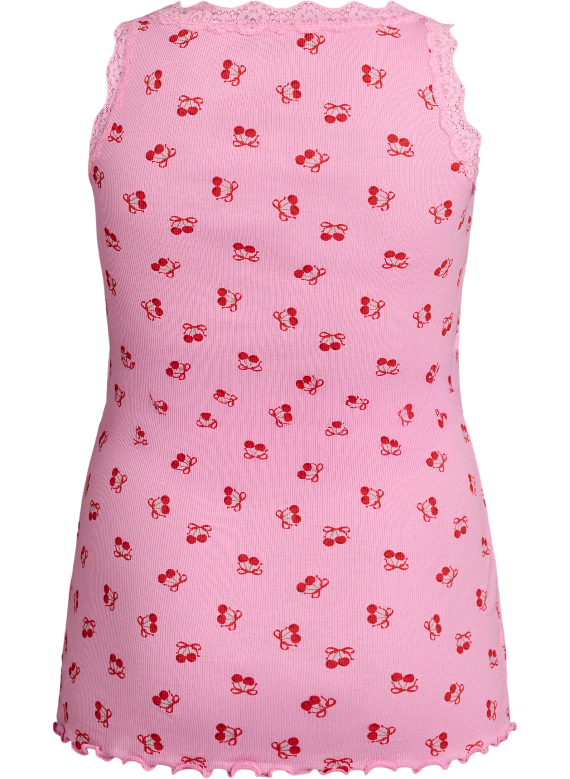 ZizzifashionTop with print and lace edge, Pink, Packshot image number 1