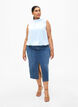 Sleeveless party top in satin, Delicate Blue, Model image number 3