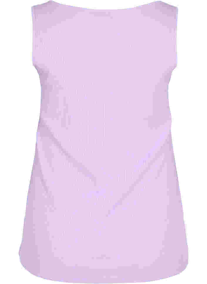 Top with a round neck in ribbed fabric, Lavendula, Packshot image number 1