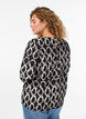 Long-sleeved blouse with print and bows, Black, Model image number 2