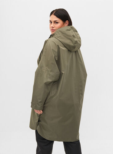Rain poncho with hood and front pocket , Castor Gray, Model image number 1