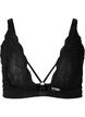 Lace bra with thong, Black, Packshot image number 0