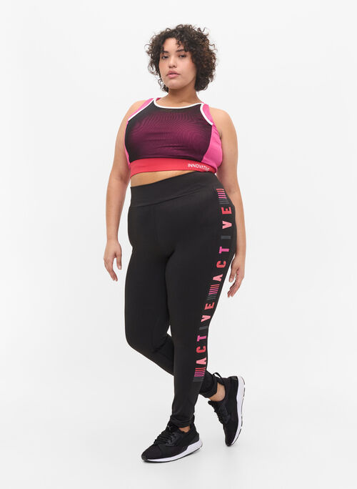 Gym leggings with text print